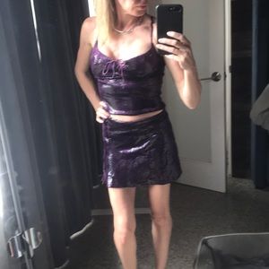 Bisou Bisou Michele Bohbot snake skin skirt set